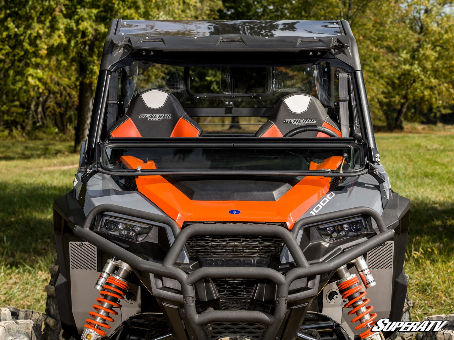 Polaris General 1000 Flip-Down Glass Windshield