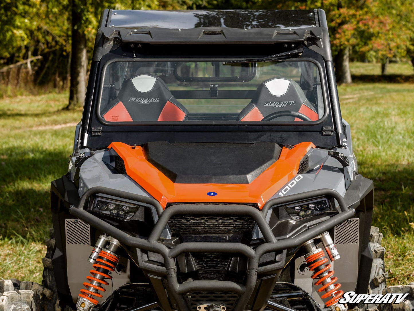 Polaris General 1000 Flip-Down Glass Windshield