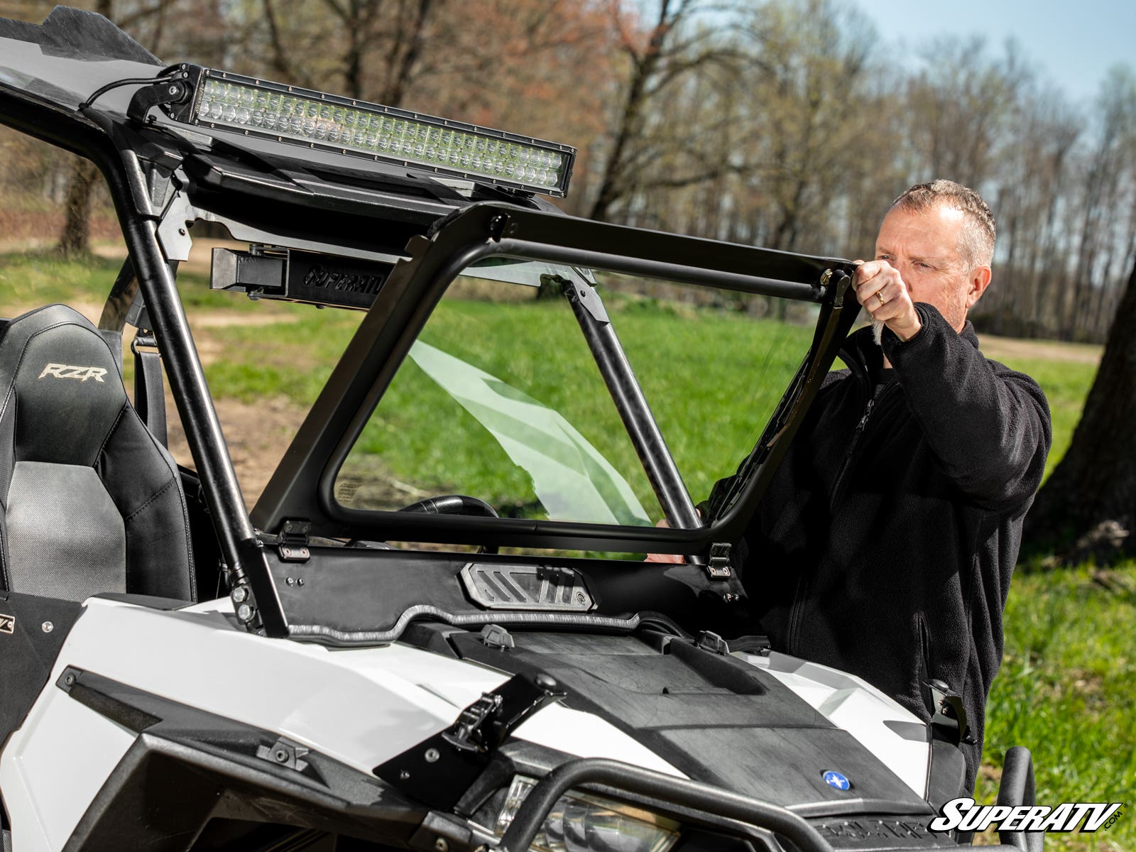 Polaris RZR 900 Flip Down Glass Windshield