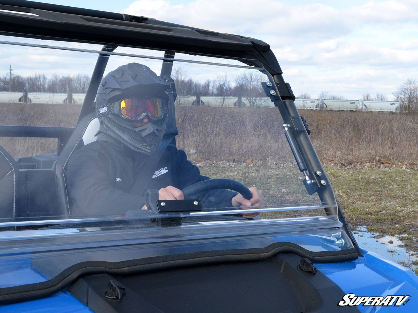 Polaris RZR XP Turbo Scratch Resistant Flip Windshield