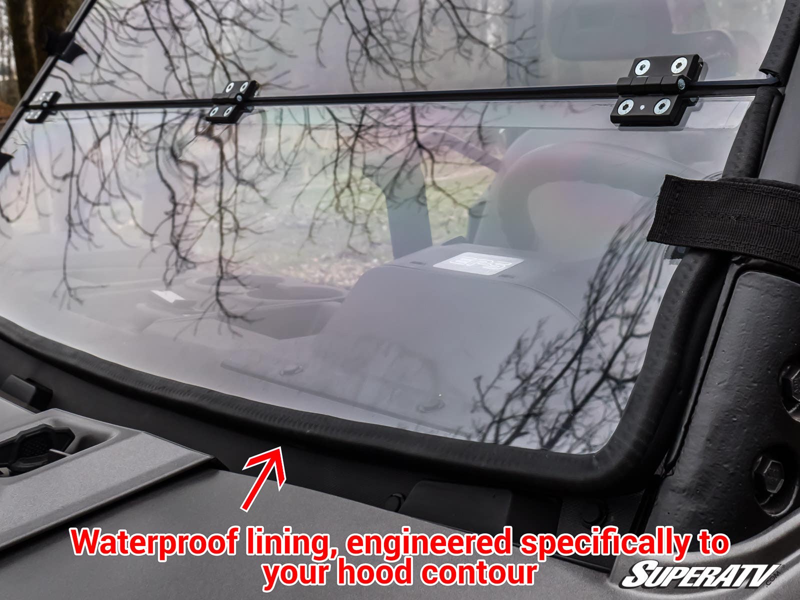 Polaris Ranger XP Kinetic Scratch Resistant Flip Down Windshield