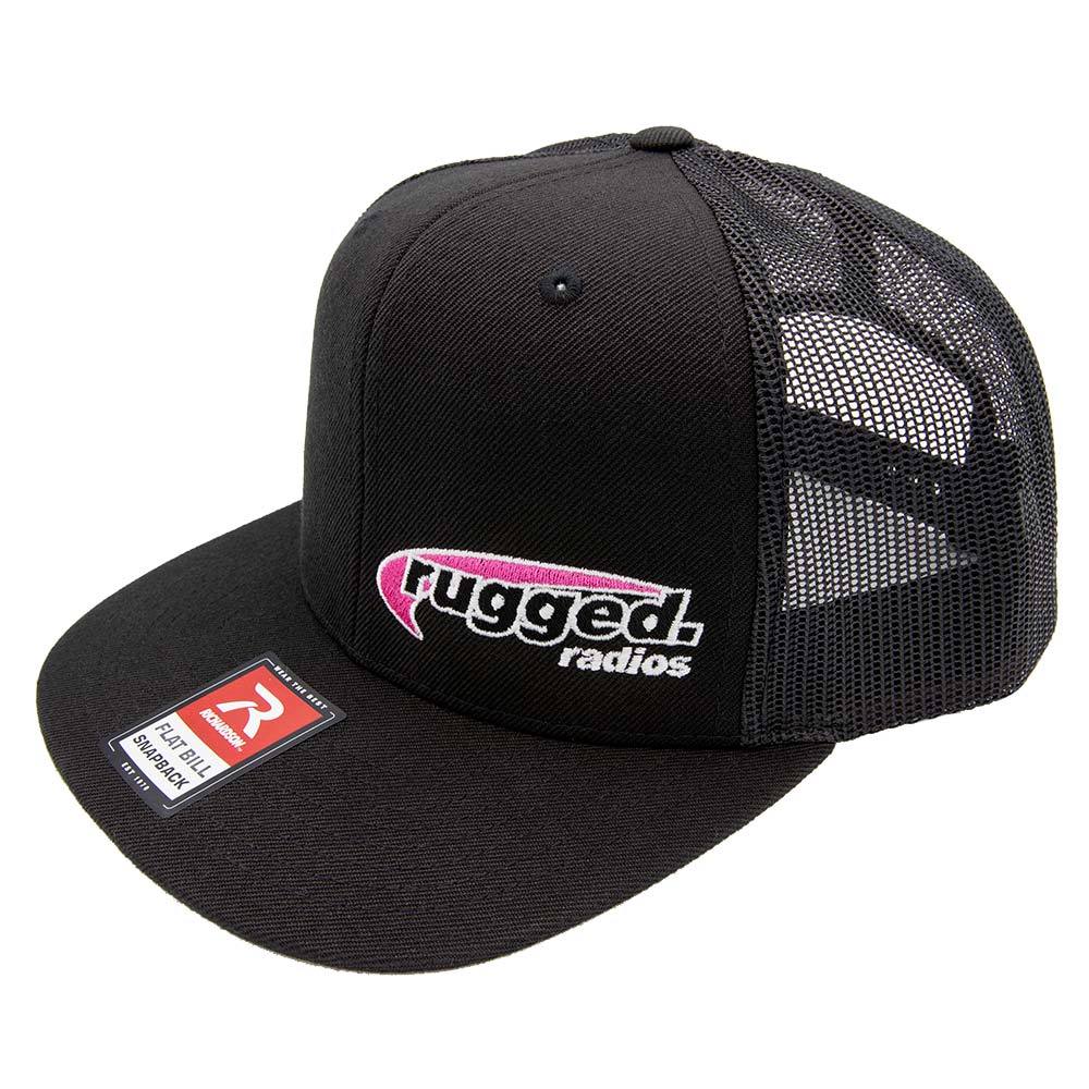 Rugged Radios Flat Bill Snapback Hat - Pink / Black