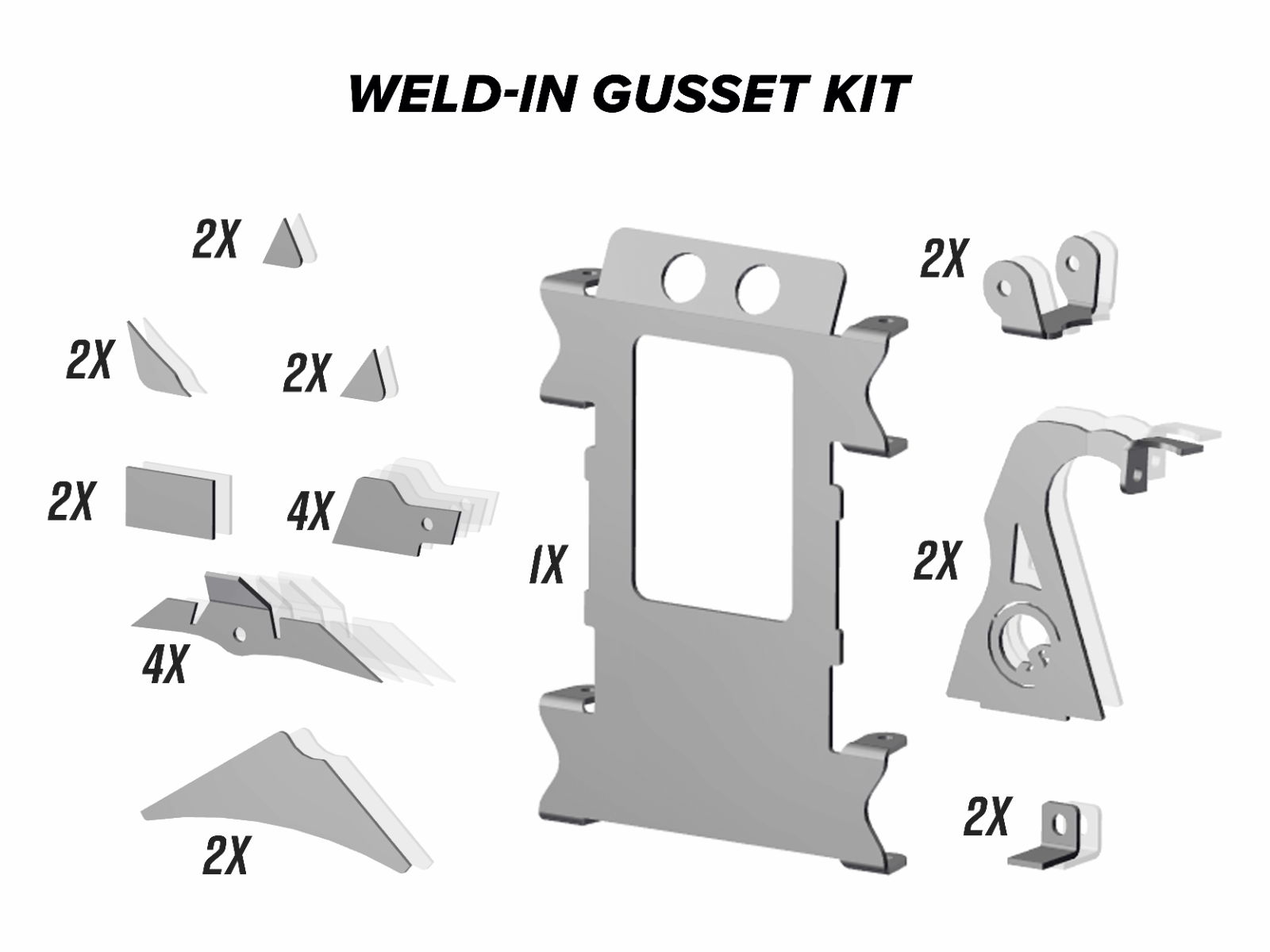 Polaris RZR XP 1000 Weld-In Gusset Kit